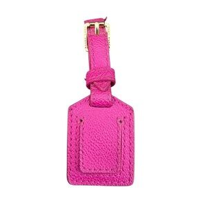 Tory Burch Pink Leather Luggage Tag